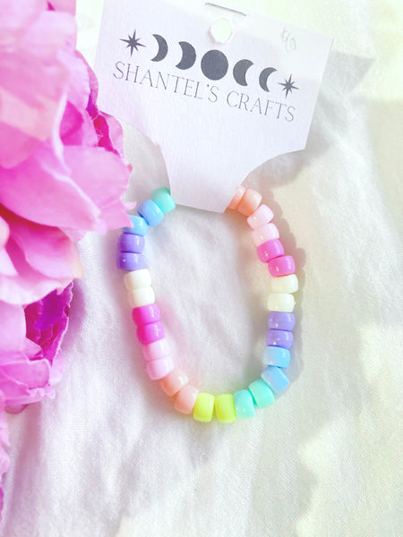 Pastel Rainbow Beaded Bracelet