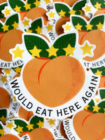 5 Star Would Eat Here Again Peach Sticker