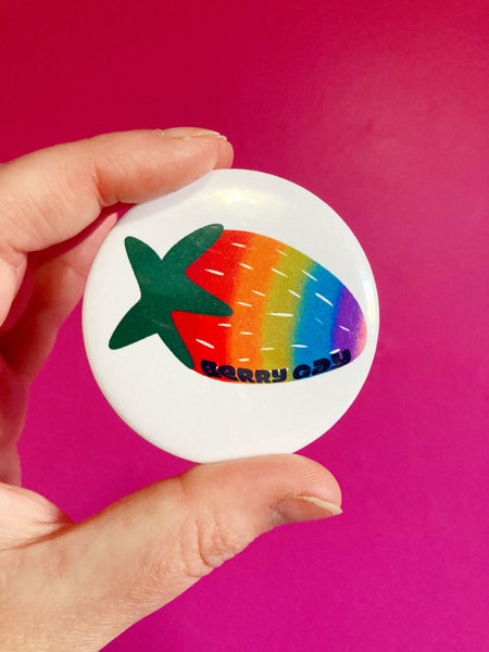 Berry Gay pinback button 2.25”