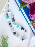 Turquoise and Black Phone Charm