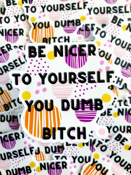 Be Nicer To Yourself You Dumb Bitch Sticker