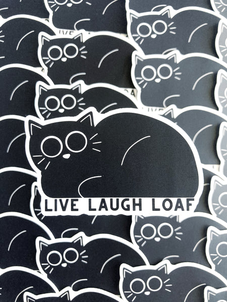 Live Laugh Loaf Cat Sticker