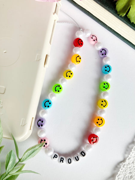 Proud Rainbow Smiles Phone Charm