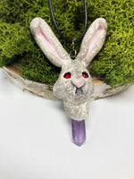 Clay and Crystal Rabbit Necklace