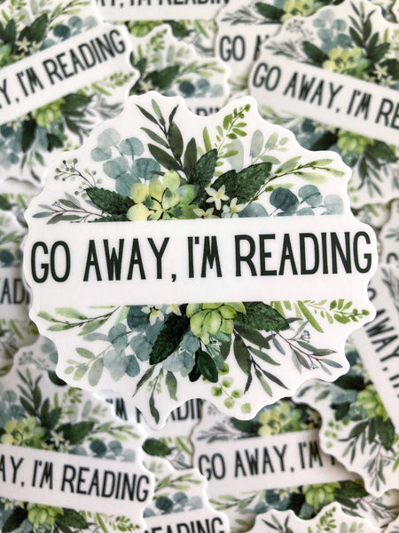 Go Away, I’m Reading Floral Sticker