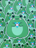 Frog Trans Pride Heart Sticker