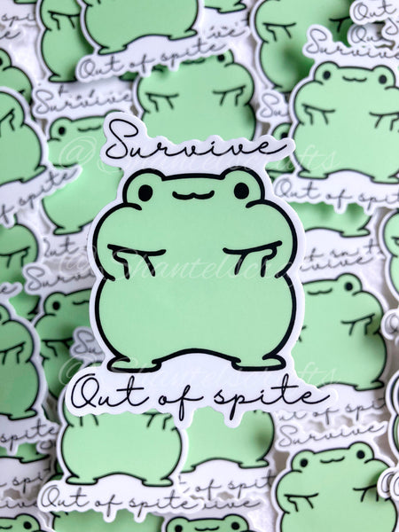 Survive Out Of Spite Frog Sticker