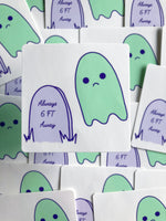 Always Six Feet Away Sad Ghost Comic Sticker