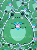 Frog Trans Pride Heart Sticker