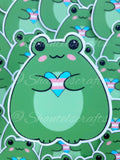 Frog Trans Pride Heart Sticker