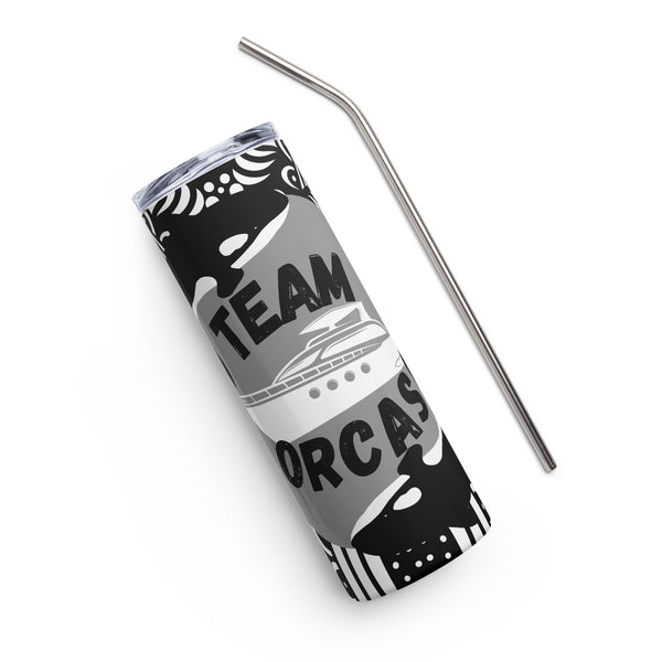 Team Orcas Zentangle Stainless steel tumbler