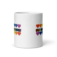 Gay The Pray Away White glossy mug