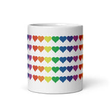 Rainbow Pride Hearts White glossy mug