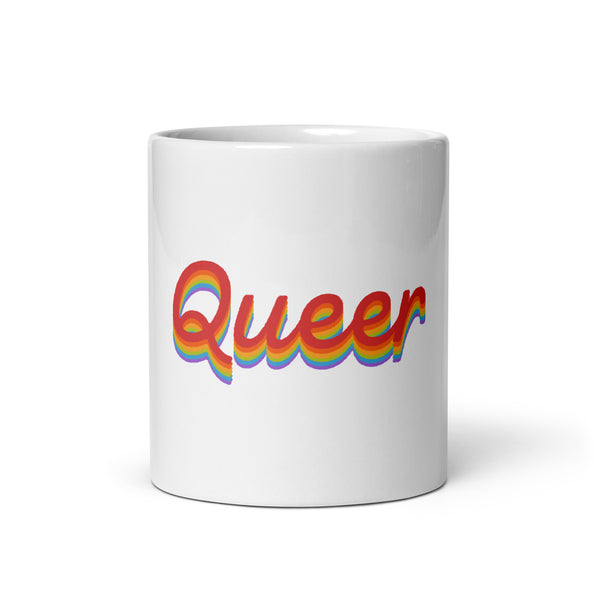 Queer Pride White glossy mug