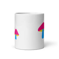 Pansexual Pride Mushrooms White glossy mug