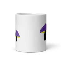 Nonbinary Pride Mushrooms White glossy mug