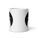 Sad Ghost Loves Halloween White glossy mug