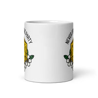 Never Split The Party DND White glossy mug