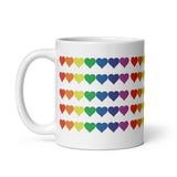 Rainbow Pride Hearts White glossy mug