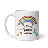 Fuck Gender Norms White glossy mug