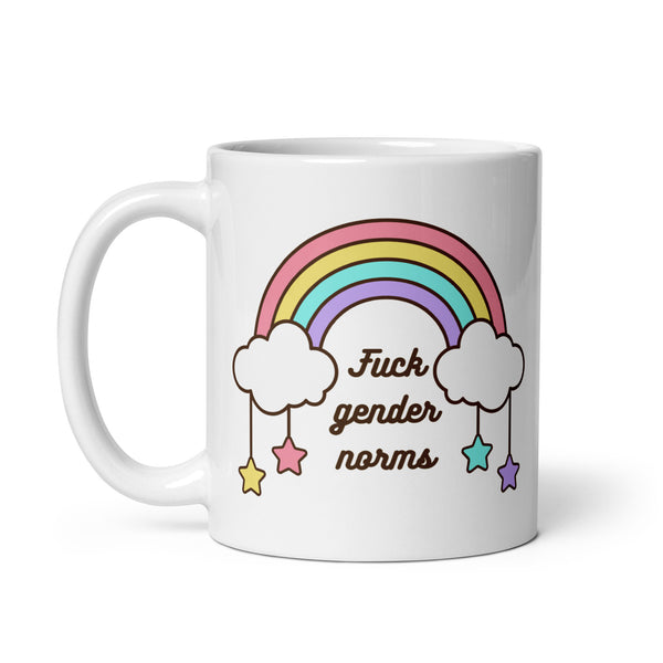 Fuck Gender Norms White glossy mug