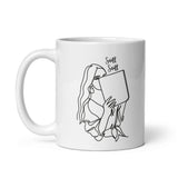 Sniffing Books White glossy mug