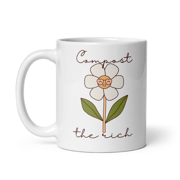 Compost The Rich White glossy mug