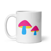 Pansexual Pride Mushrooms White glossy mug