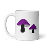 Asexual Pride Mushrooms White glossy mug