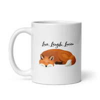 Live, Laugh, Lucien White glossy mug