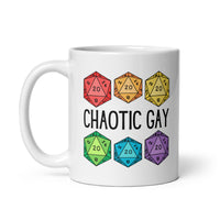 Chaotic Gay DND White glossy mug