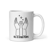 Hell Is Other People White glossy mug