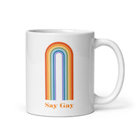 Say Gay White glossy mug