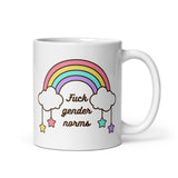 Fuck Gender Norms White glossy mug