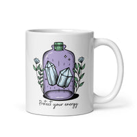 Protect Your Energy White glossy mug