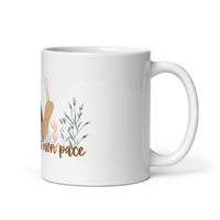 Move At Your Own Pace White glossy mug