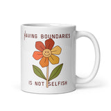 Having Boundaries Is Not Selfish White glossy mug