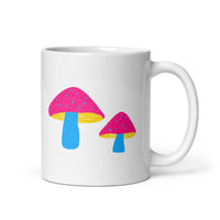 Pansexual Pride Mushrooms White glossy mug