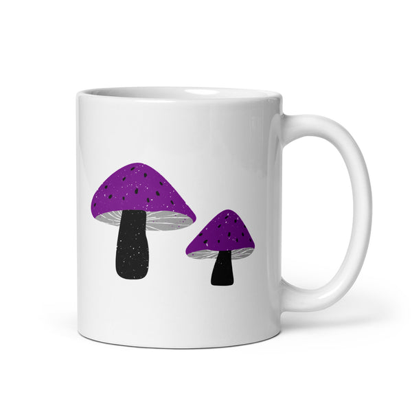 Asexual Pride Mushrooms White glossy mug