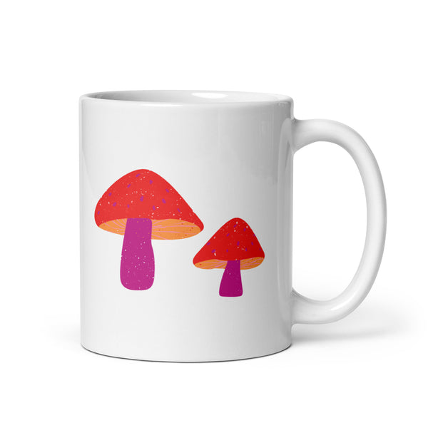 Lesbian Pride Mushrooms White glossy mug