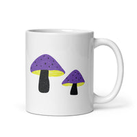 Nonbinary Pride Mushrooms White glossy mug