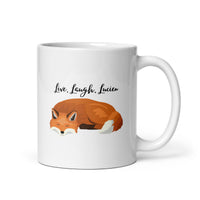 Live, Laugh, Lucien White glossy mug