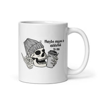 Maybe Coffee Is Addicted To Me White glossy mug