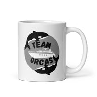 Team Orcas White glossy mug