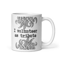 I Volunteer As Tribute Tentacles White glossy mug