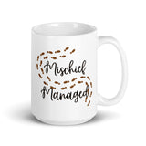 Mischief Managed White glossy mug