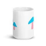 Trans Pride Mushrooms White glossy mug