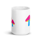 Pansexual Pride Mushrooms White glossy mug