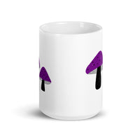 Asexual Pride Mushrooms White glossy mug