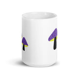 Nonbinary Pride Mushrooms White glossy mug